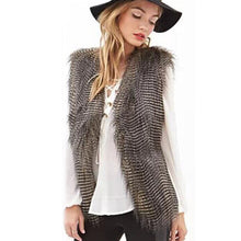 Plus Size Women VSleeveless Coat Outerwear Long Hair Jacket Waistcoat EF8