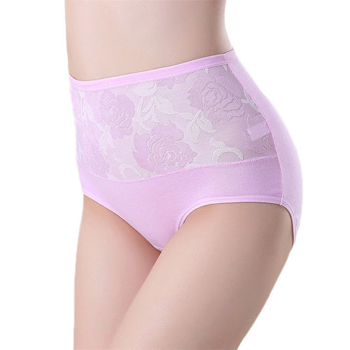 8 Colors High Waist Cotton Women Briefs Sexy Panties Plus Size EF8
