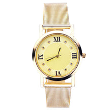 Classic Gold Womens Rhinestone Analog Quartz Stainless Steel Wrist Watch Watches EF8
