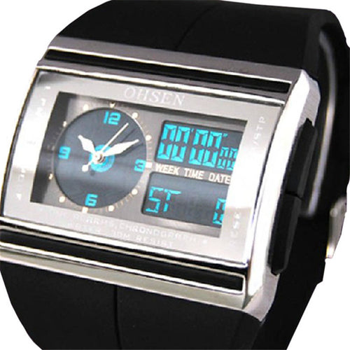 Digital LED Date Rubber Sport Waterproof Mens Boy Wrist Watch EF8
