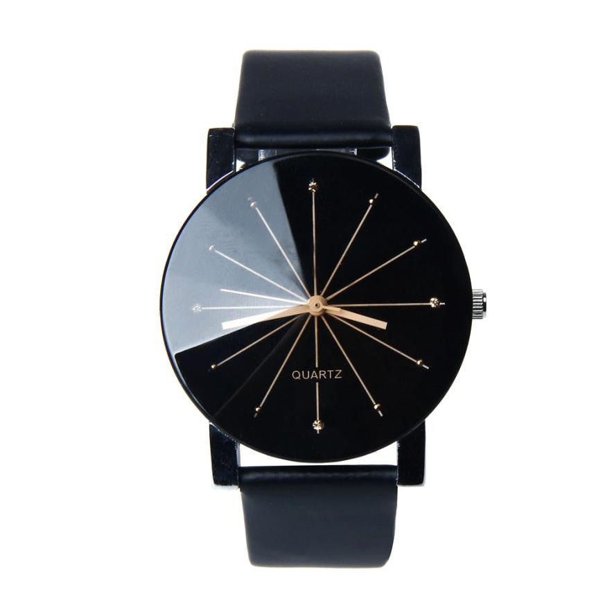 Men Luxury Quartz Dial Clock PU Leather Wrist Watch Round Case Wrist Watches Watch EF8