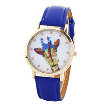 Women Deer Pattern Fashion PU Leather Band Analog Quartz Vogue Wrist Watches Watch EF8