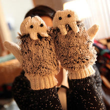 Cute Gloves Women Mittens Cartoon Knitted Hedgehog Glove EF8