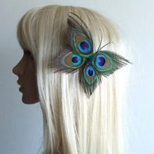 Butterfly Peacock Feather Bridal Wedding Hair Clip Pin Head Hairpin EF8