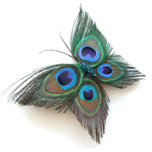 Butterfly Peacock Feather Bridal Wedding Hair Clip Pin Head Hairpin EF8