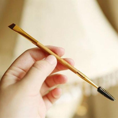 ComingMakeup Bamboo Handle Double Eyebrow Brush Eyebrow Comb Set EF8