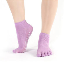 ComWomens Cotton Colorful Non Slip Massage Toe Socks Full Grip With Socks Heel EF8