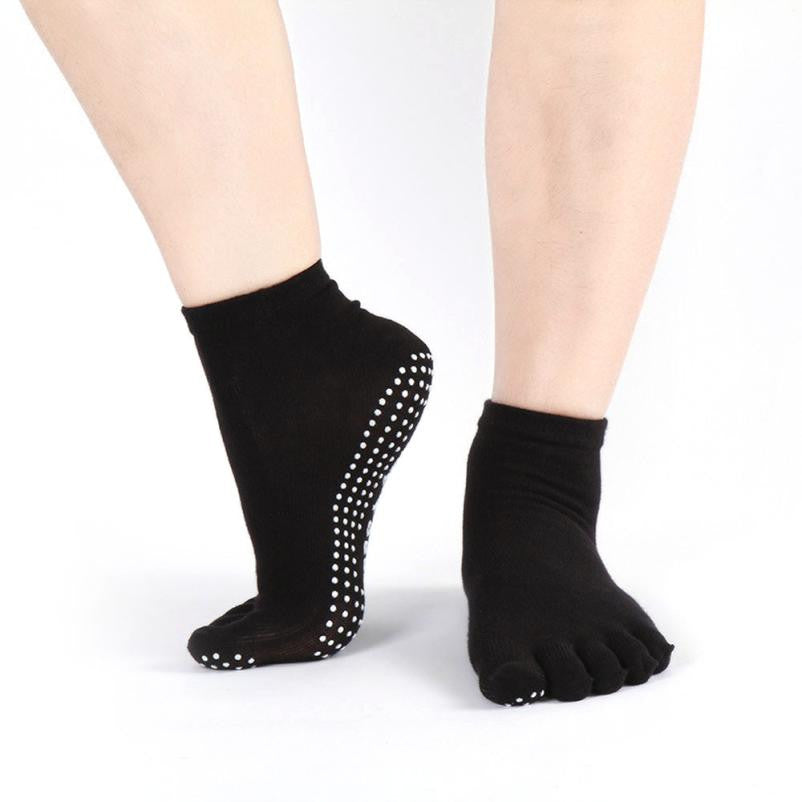 ComWomens Cotton Colorful Non Slip Massage Toe Socks Full Grip With Socks Heel EF8