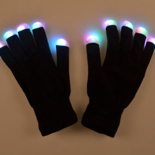 Coming LED Gloves Party Light Show Gloves- 6 Light Flashing Modes Lightshow Dancing Gloves EF8