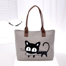Fashion Women Shoulder Bag Canvas Bag Cute Cat Bag Office Lunch Bag Fast Shipping EF8
