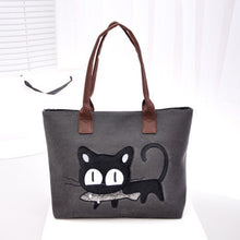 Fashion Women Shoulder Bag Canvas Bag Cute Cat Bag Office Lunch Bag Fast Shipping EF8