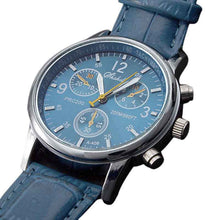 Luxury Fashion Leather Mens Analog Watch Watches Blue EF8