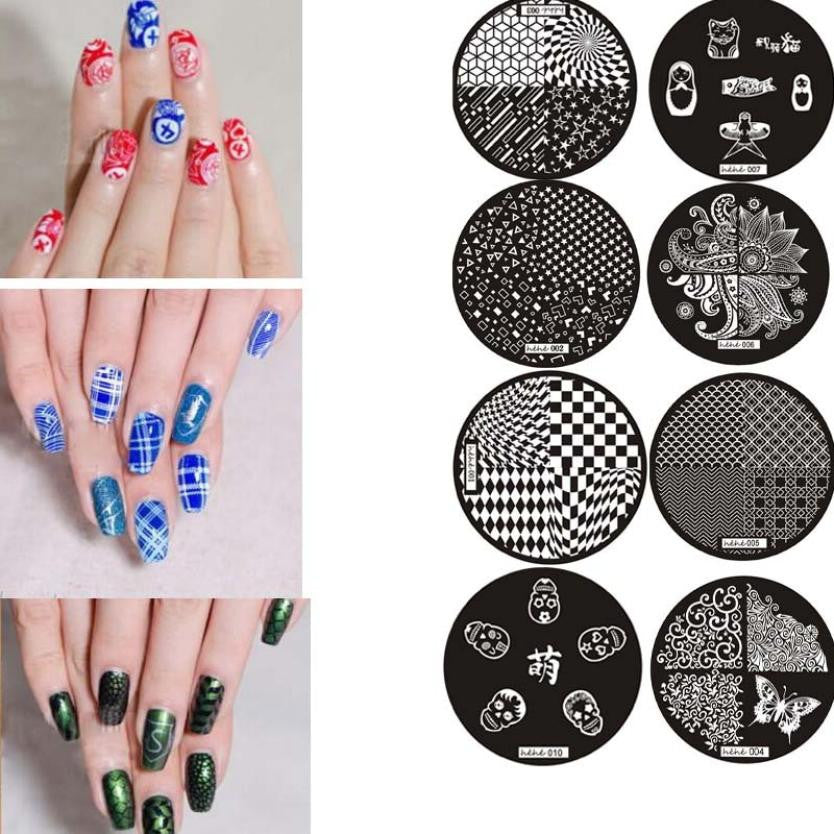 Optional Flower Pattern Nail Art Image Stamp Stamping Plates Manicure Template For DIY hehe Series EF8
