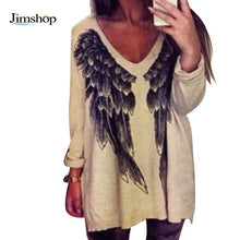 Sexy Blouse Women Picture Long Sleeve V Neck Shirt Blouse Top Wing Front Top Shirt EF8