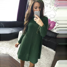 Womens Dresses Ladies Loose Knitted Sweater Jumper Pullover Knitwear Sexy Dress moda mujer EF8