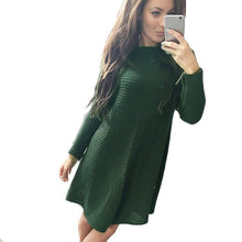 Womens Dresses Ladies Loose Knitted Sweater Jumper Pullover Knitwear Sexy Dress moda mujer EF8