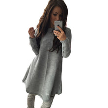 Womens Dresses Ladies Loose Knitted Sweater Jumper Pullover Knitwear Sexy Dress moda mujer EF8