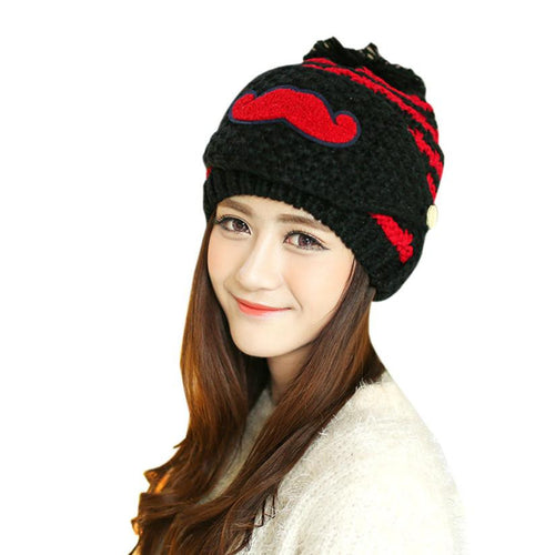 Cute gorro invierno Beard Hat For Women Fashion Beanies with Mouth Mask Hat Knit Cap Face Warm Ear Cap EF8