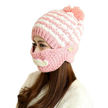Cute gorro invierno Beard Hat For Women Fashion Beanies with Mouth Mask Hat Knit Cap Face Warm Ear Cap EF8