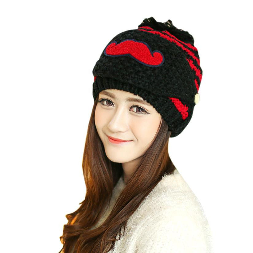 Cute gorro invierno Beard Hat For Women Fashion Beanies with Mouth Mask Hat Knit Cap Face Warm Ear Cap EF8