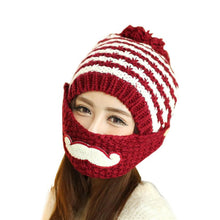 Cute gorro invierno Beard Hat For Women Fashion Beanies with Mouth Mask Hat Knit Cap Face Warm Ear Cap EF8