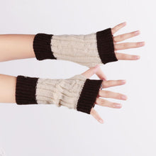 Patchwork Hand Long Mitten Gloves Women Knitted Wrist Arm Fingerless Gloves Unisex Soft Keep Warm EF8