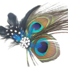 Peacock Feather Sparkling Rhinestones Bridal Wedding Hair Clip Head Accessory EF8