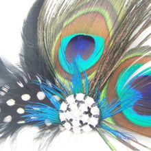 Peacock Feather Sparkling Rhinestones Bridal Wedding Hair Clip Head Accessory EF8