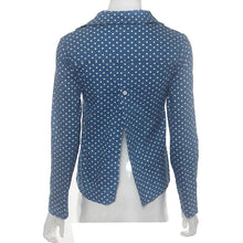 Plus Size Women Blue Long Sleeved Shirt Blusas Femininas Ladies Long Sleeve Backless Blouses Shirt Tops EF8
