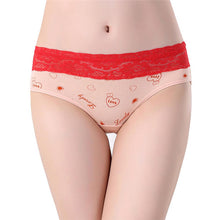 Plus Size Women Cute Underwear Lace Cotton Briefs Lady's Panties Mid Waist EF8