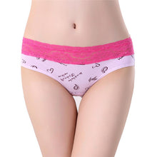 Plus Size Women Cute Underwear Lace Cotton Briefs Lady's Panties Mid Waist EF8