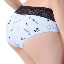 Plus Size Women Cute Underwear Lace Cotton Briefs Lady's Panties Mid Waist EF8