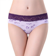 Plus Size Women Cute Underwear Lace Cotton Briefs Lady's Panties Mid Waist EF8