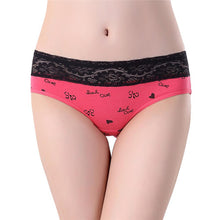 Plus Size Women Cute Underwear Lace Cotton Briefs Lady's Panties Mid Waist EF8