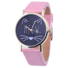 Popular Watch Gift Cat Pattern Ladies Leather Band Analog Quartz Wrist Watch Montre Femme Clock Women FastShipping EF8
