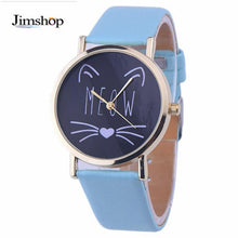 Popular Watch Gift Cat Pattern Ladies Leather Band Analog Quartz Wrist Watch Montre Femme Clock Women FastShipping EF8