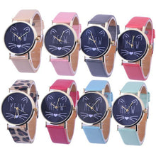 Popular Watch Gift Cat Pattern Ladies Leather Band Analog Quartz Wrist Watch Montre Femme Clock Women FastShipping EF8
