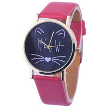 Popular Watch Gift Cat Pattern Ladies Leather Band Analog Quartz Wrist Watch Montre Femme Clock Women FastShipping EF8