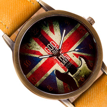 Retro Fashion UK Flag Watch Relogio Feminino Clock Wrist Women Watches Men Quartz Watches Reloj Mujer Motre Femme Luxe EF8