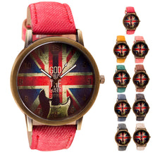 Retro Fashion UK Flag Watch Relogio Feminino Clock Wrist Women Watches Men Quartz Watches Reloj Mujer Motre Femme Luxe EF8
