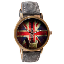 Retro Fashion UK Flag Watch Relogio Feminino Clock Wrist Women Watches Men Quartz Watches Reloj Mujer Motre Femme Luxe EF8