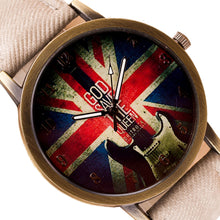 Retro Fashion UK Flag Watch Relogio Feminino Clock Wrist Women Watches Men Quartz Watches Reloj Mujer Motre Femme Luxe EF8