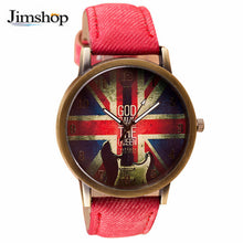 Retro Fashion UK Flag Watch Relogio Feminino Clock Wrist Women Watches Men Quartz Watches Reloj Mujer Motre Femme Luxe EF8