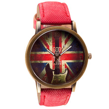 Retro Fashion UK Flag Watch Relogio Feminino Clock Wrist Women Watches Men Quartz Watches Reloj Mujer Motre Femme Luxe EF8