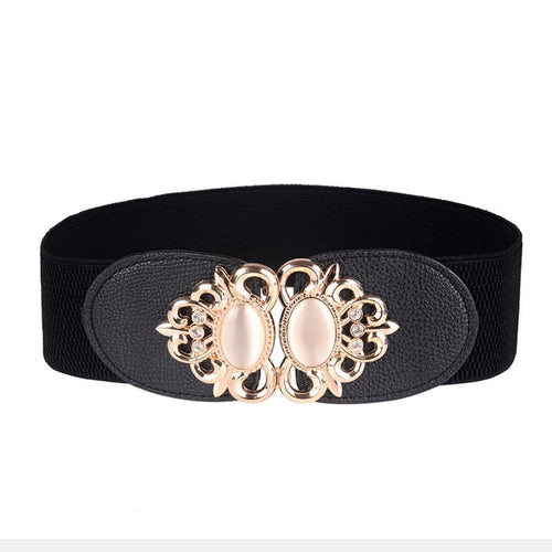 Retro Stretch Wide Elastic Belt Women Fashion Lady Gem Decorations Set Dress Adornment For Women EF8