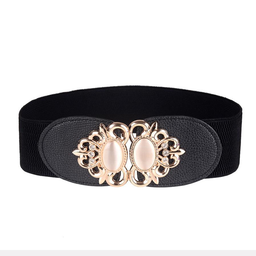 Retro Stretch Wide Elastic Belt Women Fashion Lady Gem Decorations Set Dress Adornment For Women EF8