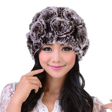 Hat Women Fur Cap Warm Plus Handmade Warm Caps For Women Thicken Caps Ladies Beanie Rex Rabbit Fur Hat EF8