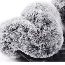 Warm And Elegant Women Full Finger Leather Warm Cashmere Gloves Mittens Screen EF8