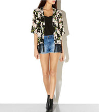 Women Chiffon Kimono Cardigan Tassel Regular Floral Print Blouse/Mujer Ropa Camisas Femininas EF8