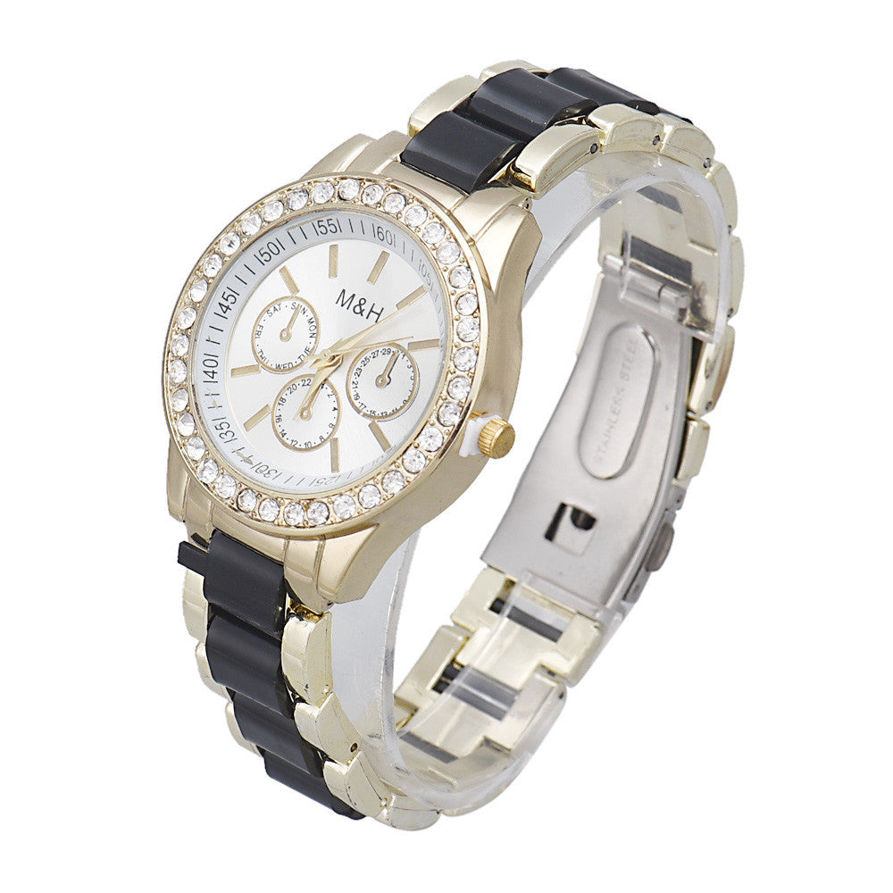 Women Men's Luxury Fashion Ssilicone Chain Analog Quartz Roman Numerals Wrist Watches EF8